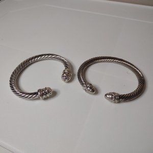 Lot Of 2 Silver Tone Metal Bracelets
